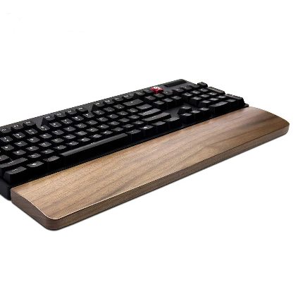 Repose poignet Luxe pour clavier en bois de Noyer pour le bureau