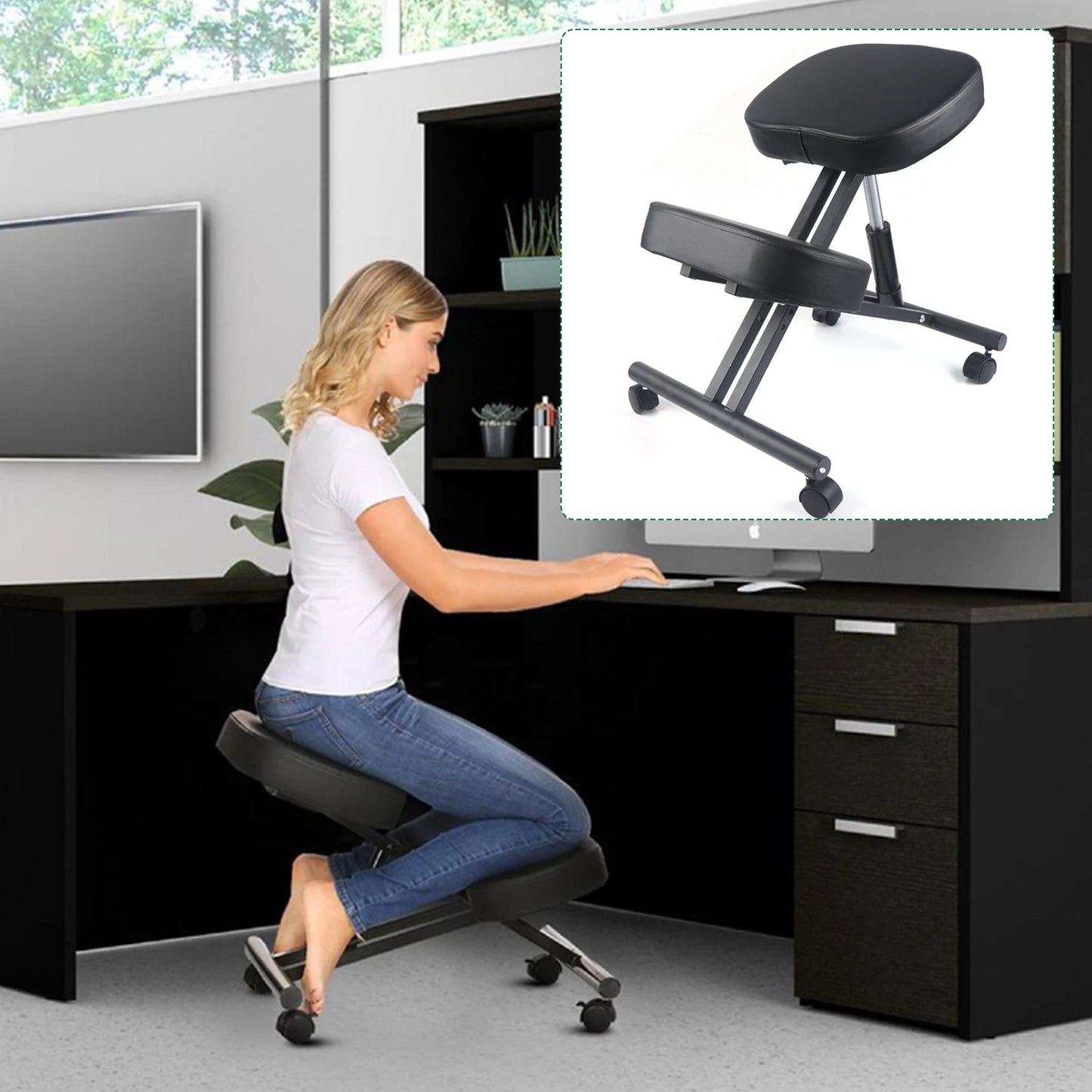 TABOURET À GENOUX ERGONOMIQUE ( ) - Sièges de bureau Digital noWmad - Matériel télétravail : Équipez-vous pour une expérience 2.0 ! Équipements et accessoires de bureau pour un télétravail confortable, efficace et flexible. Aménagez votre espace et gagnez en ergonomie. Casques, chaises, sous-mains, mouse jigglers... Exploitez tout le potentiel du travail à distance pour trouver votre équilibre, en voyage comme à la maison.