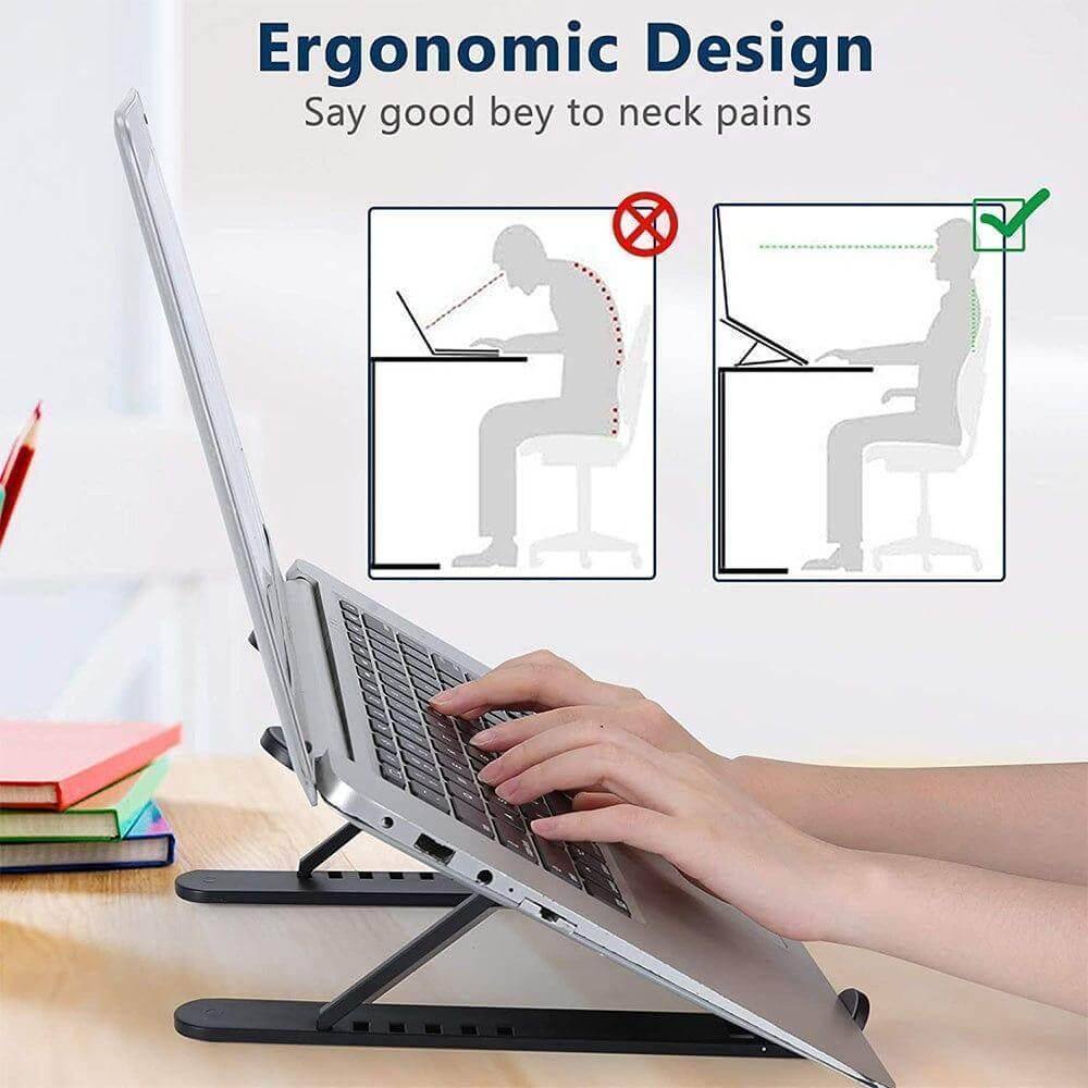 Support pliable pour ordinateur portable, Design ergonomique